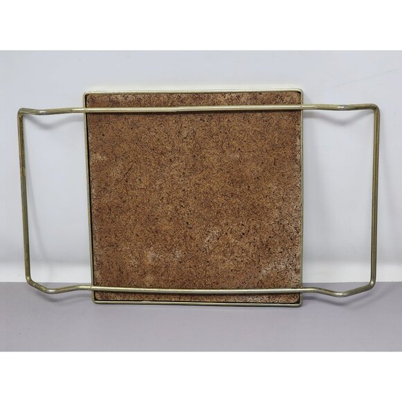 Vintage Mosaic Tile‎ Hot Plate Trivets With Brass Handles 2 White & Blue Design - Picture 4 of 11